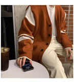 Otusi Oversize Orange Knit Cardigan