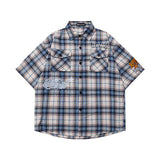 Otusi Oversized Button-down Plaid Shirt