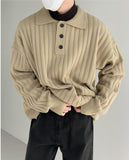 Otusi POLO Collar Striped Sweater
