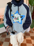 Otusi Pentagonal Star Puppy Print Hooded Sweater