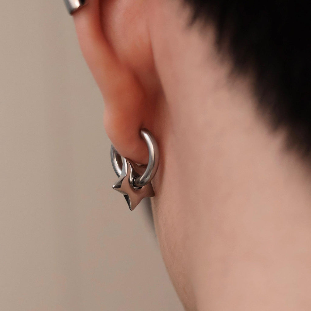 Otusi Pentagram Hoop Earrings