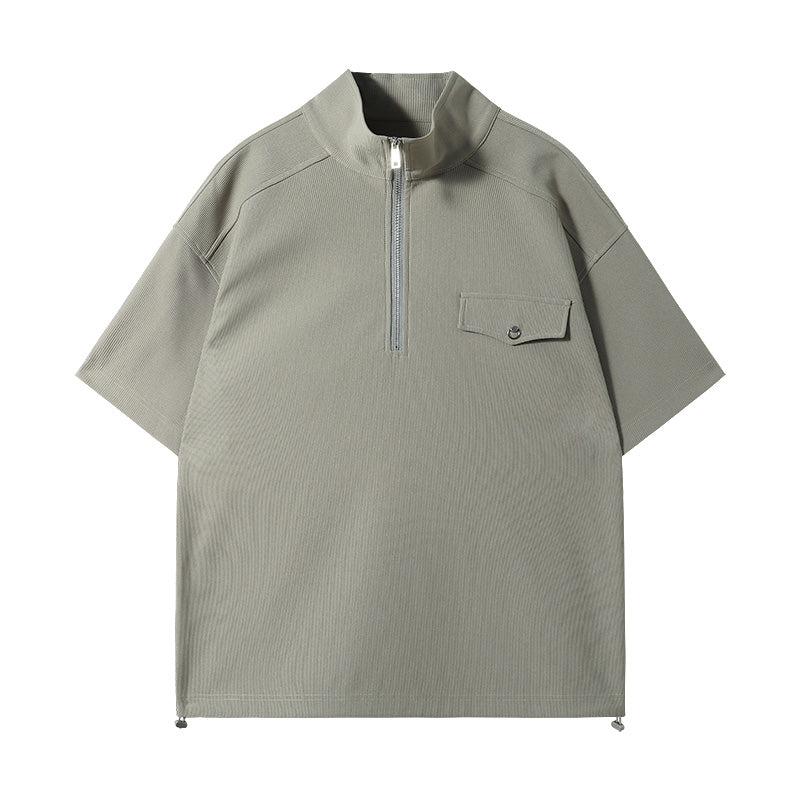 Otusi Pleated Half-zip Polo T-Shirt