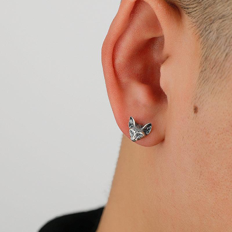 Otusi Punk Cat Stud Earrings