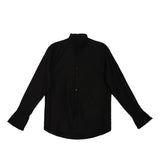 Otusi Retro Slim Stand-collar Pleated Shirt