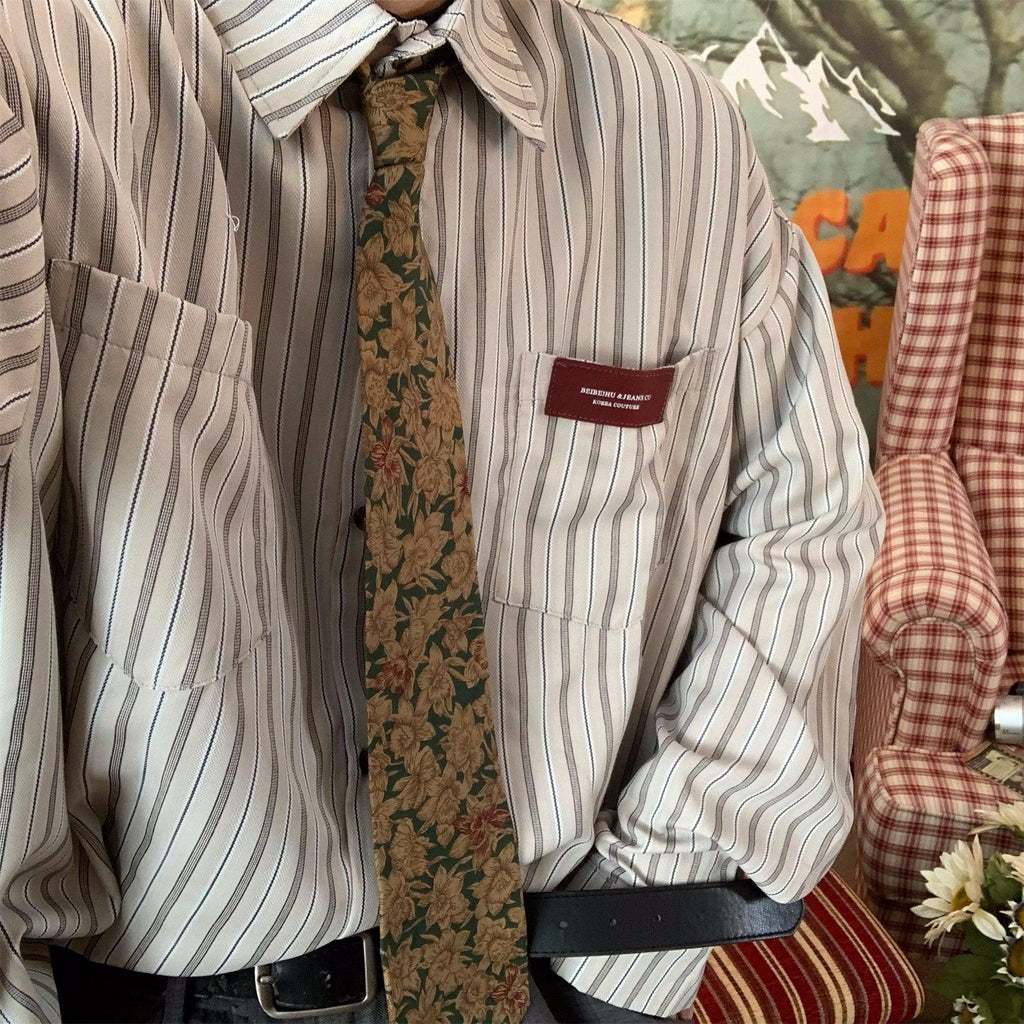 Otusi Retro Striped Long Sleeves Shirt