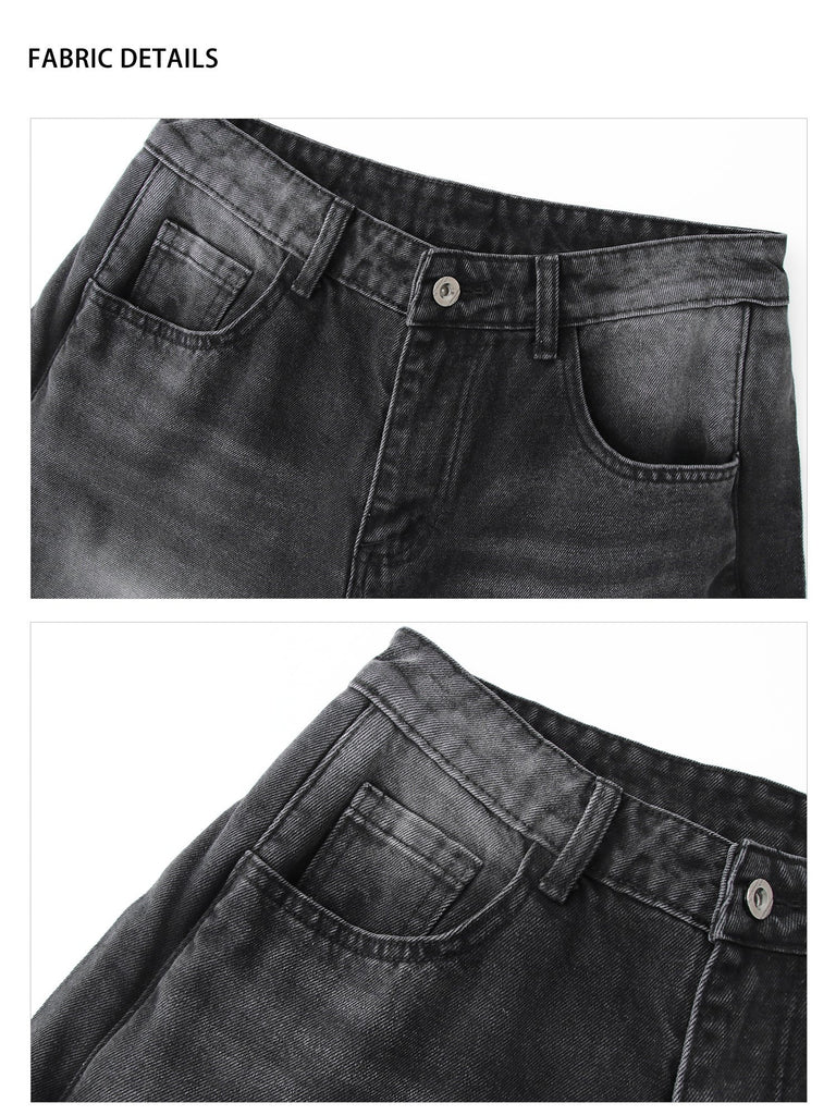Otusi Ripped Side Slit Wide-leg jeans