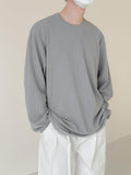 Otusi Round Neck Pleated Long Sleeve Shirt