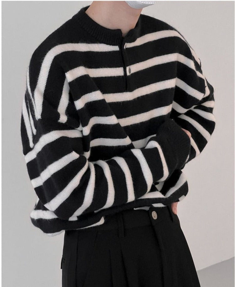 Otusi Round Neck Striped Sweater