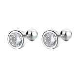 Otusi Round White Diamond Stud Earrings