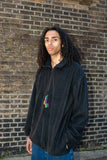 Otusi 1/4 Zip Black Fleece with Rainbow Futuristic Embroidery