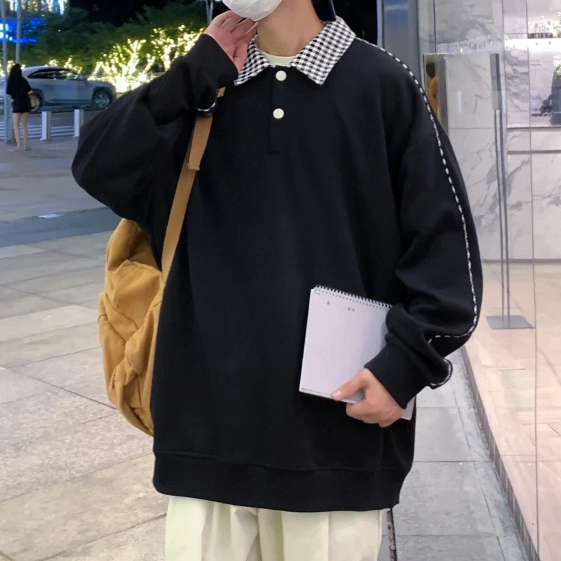 OTUSI New Men Casual Sweatshirt Autumn Harajuku Hoodies Solid Color Male Hip Hop Streetwear Pullover Long Sleeve Tracksuit Clothing