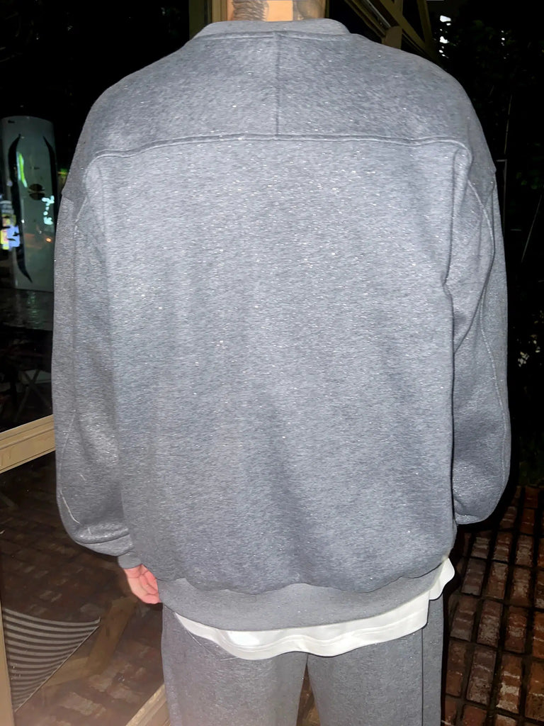 Otusi Sequined Velvet Casual Hooded Sweatshirt