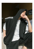 Otusi Side Stripe Hooded Vest & Track Pants Set