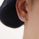 Otusi Silver Snake Stud Earrings