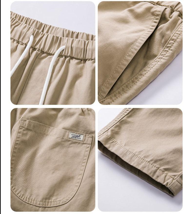 Otusi Spring Drawstring Cotton Elastic Waist Pants