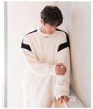 Otusi Stitching Contrast Color Knitted Sweater