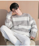 Otusi Striped Knitted Round Neck Sweater