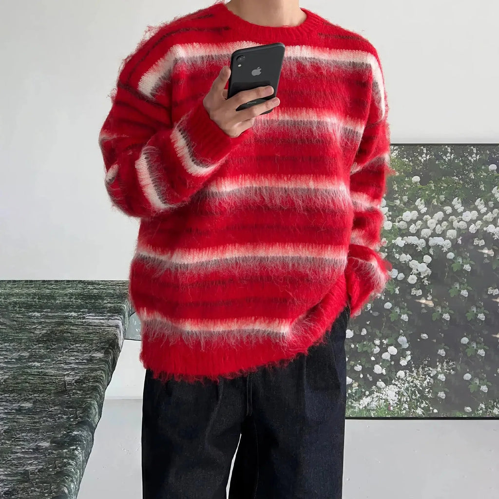 Otusi Striped Round Neck Sweater