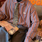 Otusi Striped long-sleeved shirt (No tie)