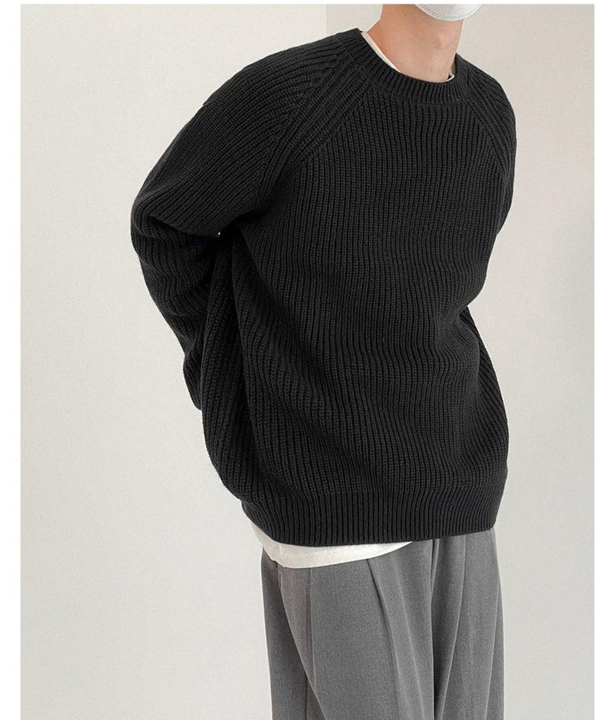 Otusi Thickened Round Neck Pleated Pullover