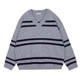 Otusi V-Neck Striped Sweater
