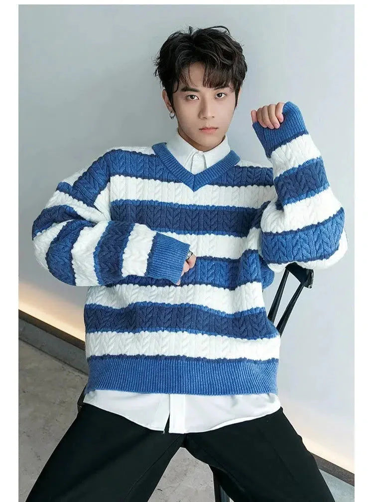 Otusi V-neck Striped Sweater
