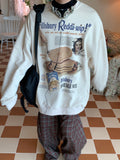 Otusi Vintage Print Long-sleeved Sweatshirt