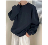 Otusi Wide Round Neck Letter Pullover Sweatshirt