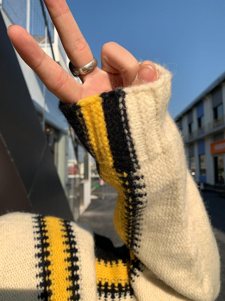 Otusi Yellow Striped Hooded Sweater