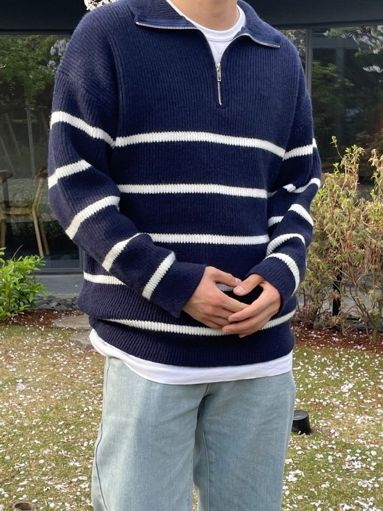 Otusi [LEMiE] Pullover Half Zipper Knitted LE08