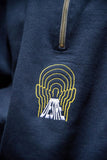 Otusi 1-4 Zip Sweatshirt In Navy With Desire Embroidery
