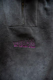 Otusi Fleece In Black With Violet Dream Embroidery