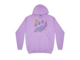 Otusi Hoodie In Lilac With 80s California Palm Print