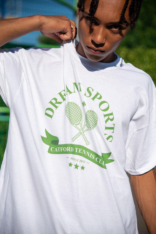 Otusi Short Sleeved T-Shirt in White Dream Sports Tennis Club