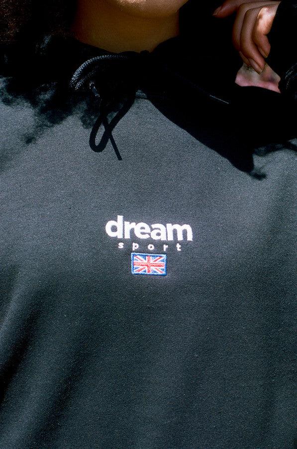 Otusi Black Hoodie With Dream Sport Embroidered Logo