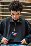 Otusi 1-4 Zip Sweatshirt In Black With Dream Sports Embroidery