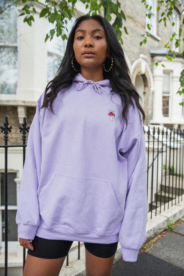 Otusi Hoodie in Lilac with Bro Shroom Embroidery