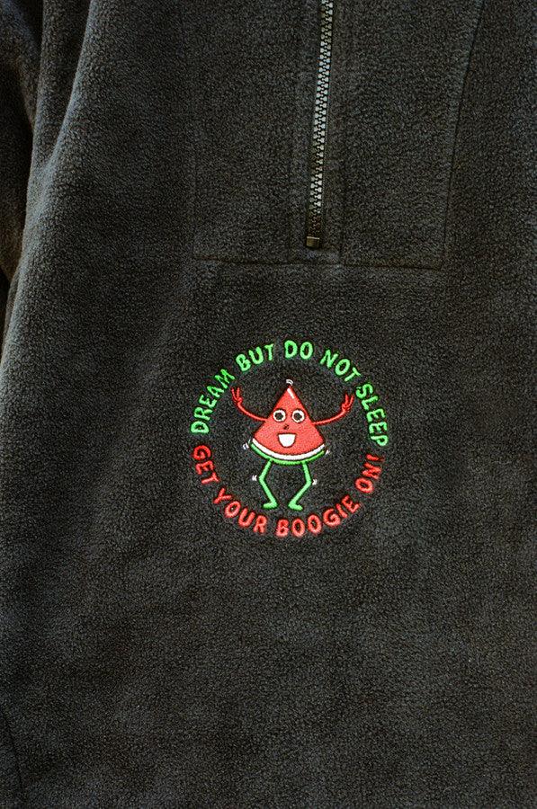 Otusi Fleece In Black Watermelon Disco Raver Embroidery