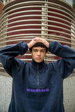 Otusi Fleece In Navy With Purple DBDNS Embroidery