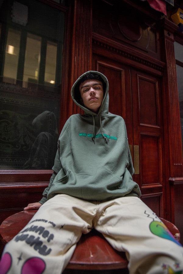 Otusi Green Hoodie With Green DBDNS Embroidery