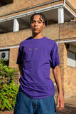Otusi Short Sleeved T-Shirt in Dark Purple with Dream Sports Embroidery