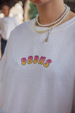 Otusi Tshirt in White with Watermelon Bubble Logo Print