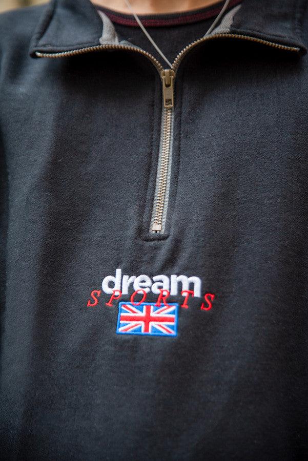 Otusi 1-4 Zip Sweatshirt In Black With Dream Sports Embroidery