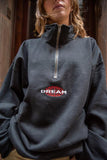 Otusi 1-4 Zip Sweatshirt In Black With Dream Globe Embroidery