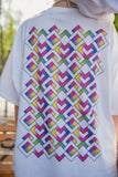 Otusi Tshirt in White with Diamond Geometric Logo Print