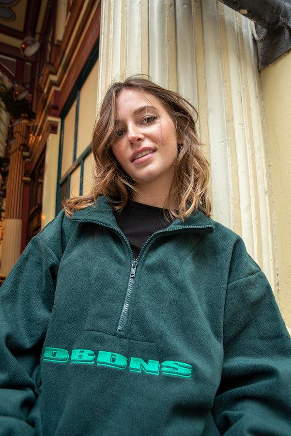 Otusi Fleece In Green With Green DBDNS Embroidery